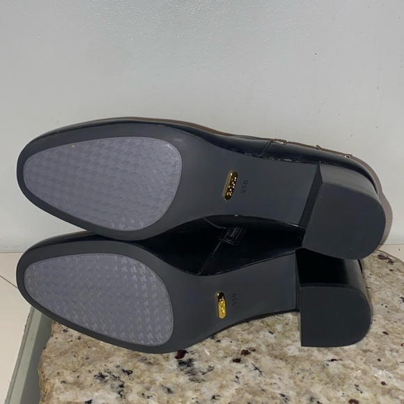 Lauren Ralph Lauren Hadara Black Cow Leather Ankle Boot Silver Zipper Buckle 9.5 - Picture 12 of 13